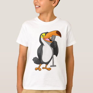 T-shirt Toucan at Music with Microphone