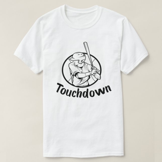 T-shirt Touchdown Baseball Vintage Retro (Design devant)