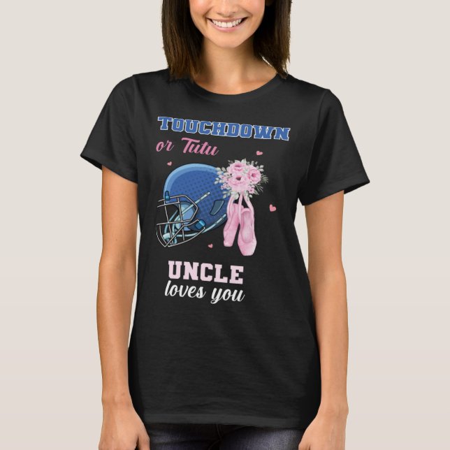 T-shirt Touchdown Ou Tutu Oncle Vous Aime Genre Révéler Bo (Devant)
