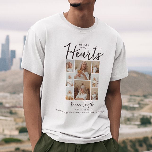 T-shirt Toujours dans nos coeurs | 8 Mémorial photo Collag (Créateur téléchargé)