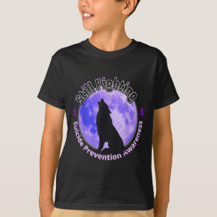 T-shirt Toujours en lutte Loup de sensibilisation à la pré
