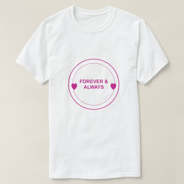 T-shirt Toujours et à Jamais – Typographie d'Amour Intempo (Design devant)