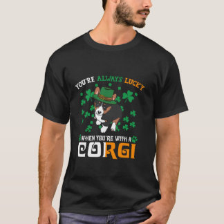 T-shirt Toujours Heureux Avec Un Tricolor Corgi St patrick