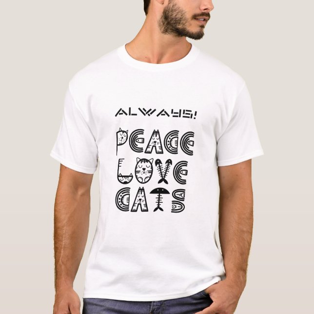 T-shirt Toujours Peace Love Cats (Devant)