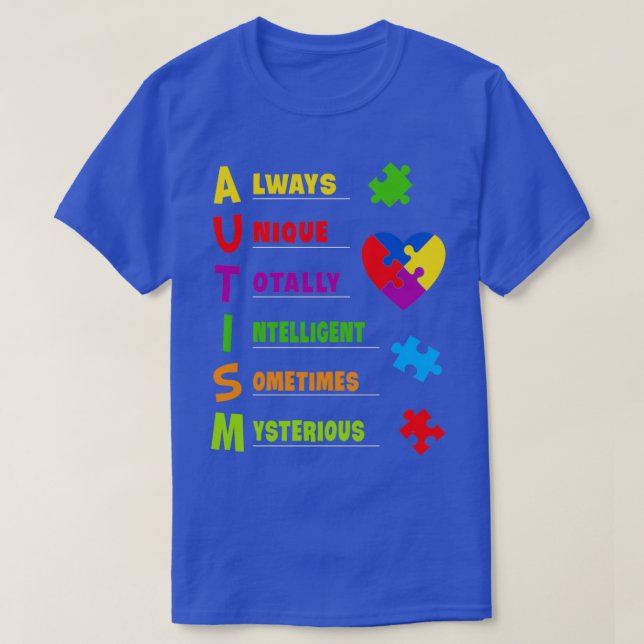 T-shirt Toujours Unique Totalement Intelligent Parfois Mys (Design devant)