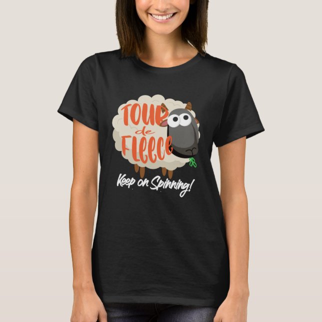 T-shirt Tour de Fleece Fiber pour la rotation des roues Ha (Devant)