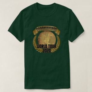 T-shirt Tour du Monde Coronavirus avec dates d'excursions