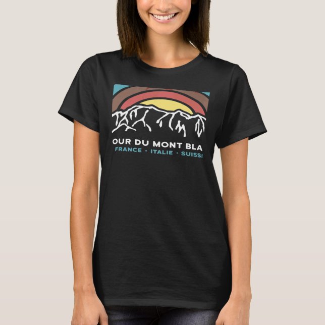 T-shirt Tour du Mont Blanc Chamonix France Italie Suisse (Devant)