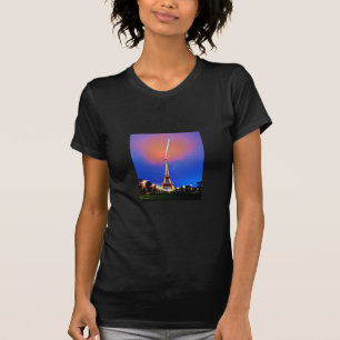 T-shirt Tour Eiffel À La Peinture De Nuit