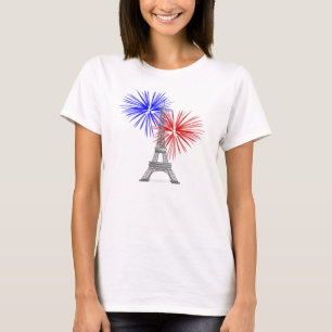 T-shirt Tour Eiffel avec feux d'artifice