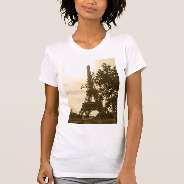T-shirt Tour Eiffel de sépia (Devant)