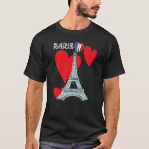 T-shirt Tour Eiffel I Love Paris France Souvenir Français