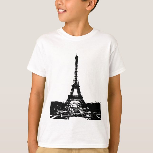 T-shirt Tour Eiffel noir et blanc (Devant)