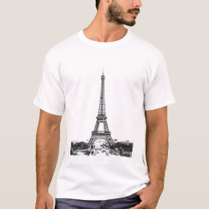 T-shirt Tour Eiffel noir et blanc