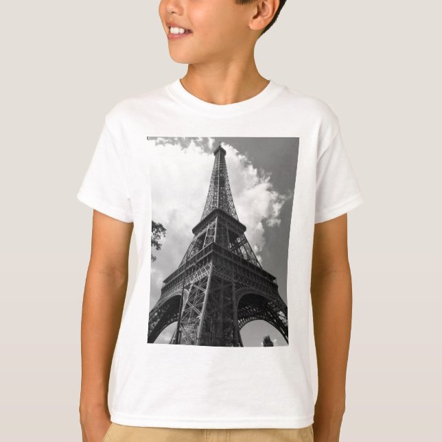 T-shirt Tour Eiffel noir et blanc à Paris (Devant)