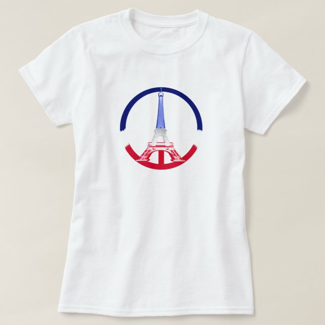T-shirt Tour Eiffel Paris Paix (Design devant)