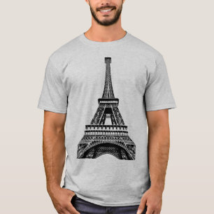 T-shirt Tour Eiffel Paris Pop Art Modèle Mens Moderne