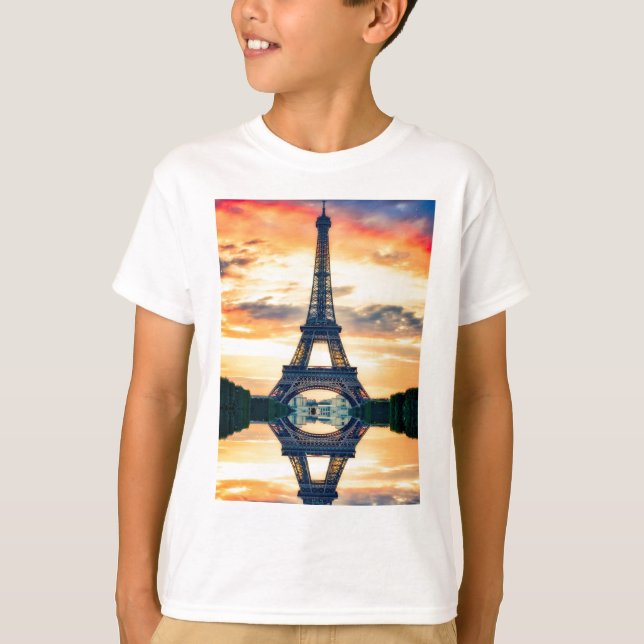 T-shirt Tour Eiffel Paris Soirée européenne (Devant)