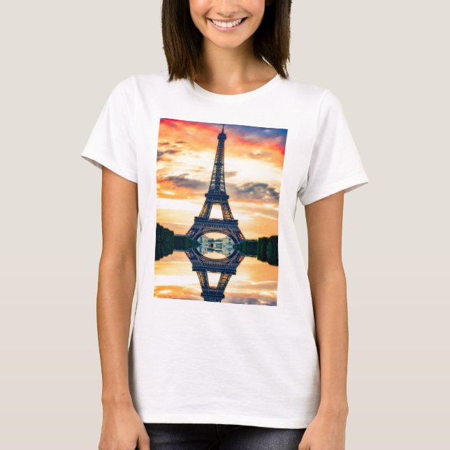 T-shirt Tour Eiffel Paris Soirée européenne (Devant)