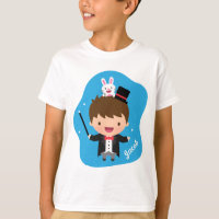 Tour magique de lapin de magicien mignon pour des