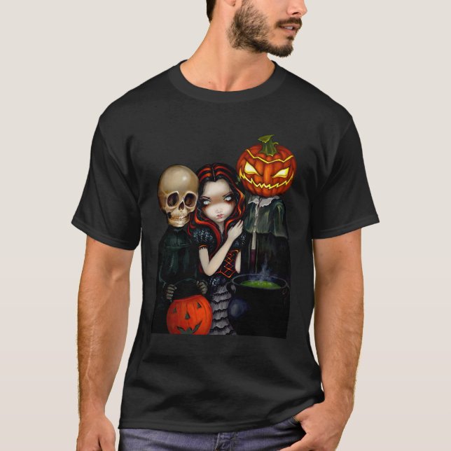 T-shirt Tour-ou-Traitement de la chemise de Halloween (Devant)