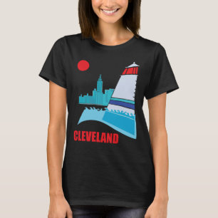 T-shirt Tour Terminal Tower de Cleveland, ambiance nautiqu