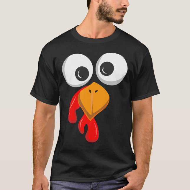 T-shirt Tourkey Face Crazy Eyes Funny Thanksgiving (Devant)