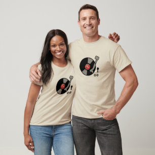 T-shirt tourne-disques de vinyle