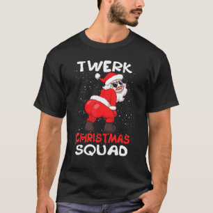 T-shirt Tourner le Père Noël en visage Masque Twerk Noël