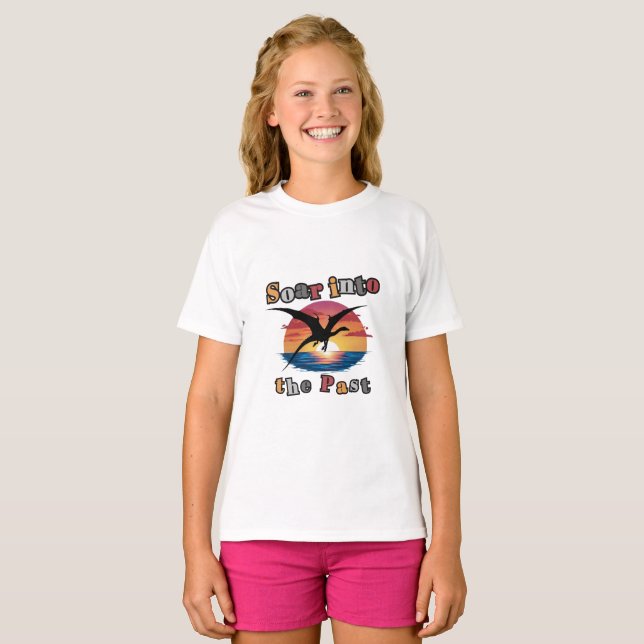 T-shirt Tourner vers le passé - Pterosaure Sunset Silhouet (Devant entier)