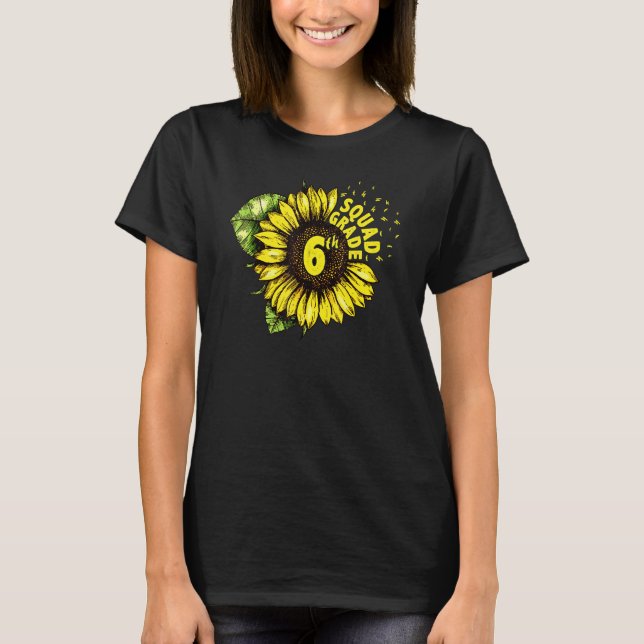 T-shirt Tournesol 6e année Escouade Amour Enseignant 6e an (Devant)