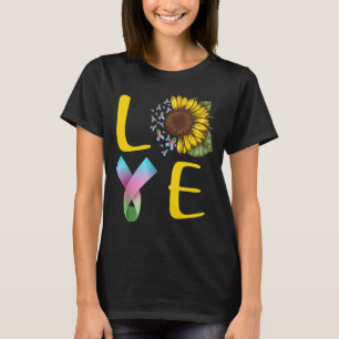 T-shirt tournesol à ruban de cancer du sein métastatique