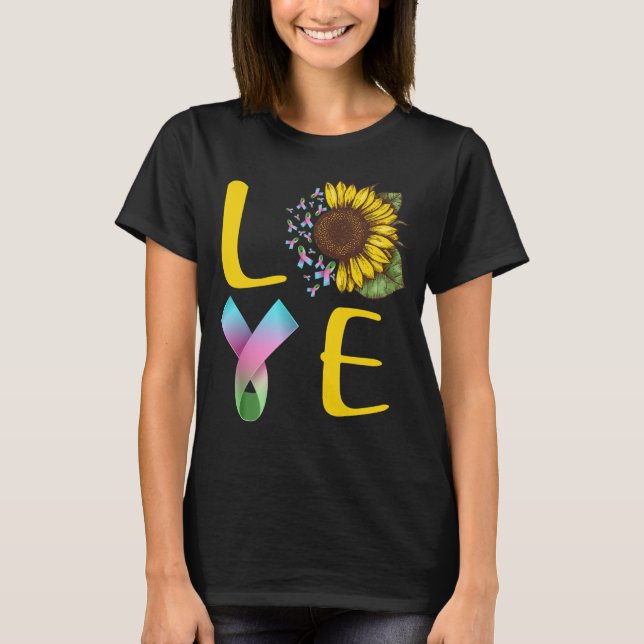 T-shirt tournesol à ruban de cancer du sein métastatique (Devant)