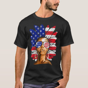 T-shirt Tournesol Afro Américain 4 Juillet Melani