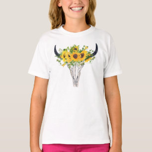 T-shirt Tournesol aquarelle rustique western