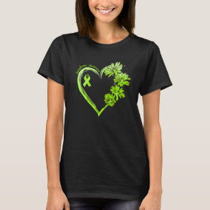 T-shirt Tournesol Coeur Lime Vert Ribbon Lymphome Award