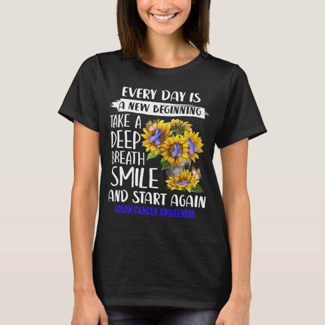 T-shirt tournesol de cancer du colon (Devant)