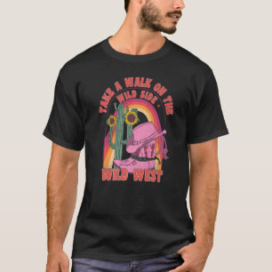 T-shirt Tournesol De Style Rétro vintage Promenez-Vous Sur