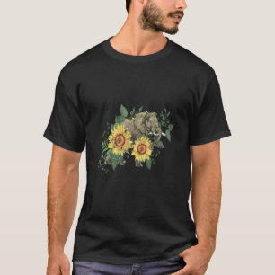 T-shirt Tournesol Elephant Poche Design mignonne
