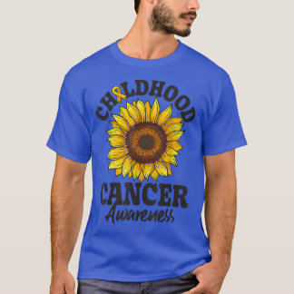 T-shirt Tournesol Enfance Cancer Sensibilisation Ruban Fem