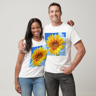 T-shirt tournesol et abeilles jaunes