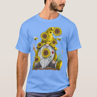 T-shirt Tournesol Gnome Avec Abeille Drôle Hippie Gnome Ca