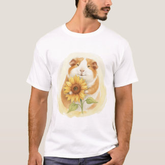 T-shirt Tournesol Guie Cochon - Aquarelle Douce