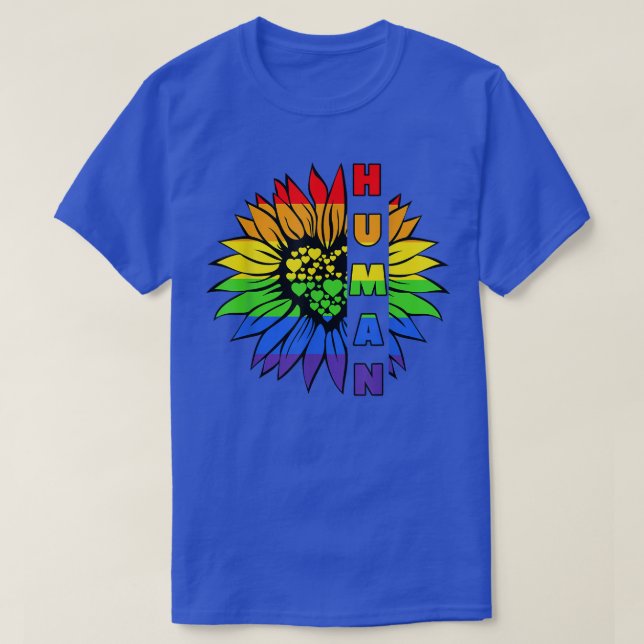 T-shirt Tournesol humain Arc en ciel LGBT Pride Mois  (Design devant)