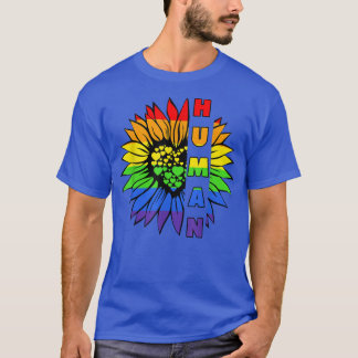T-shirt Tournesol humain Arc en ciel LGBT Pride Mois 