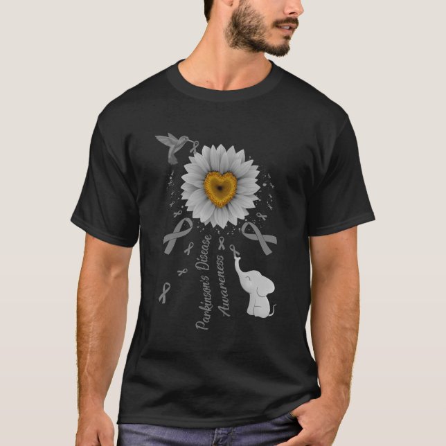 T-shirt Tournesol Hummingbird Elephant Parkinson maladie (Devant)