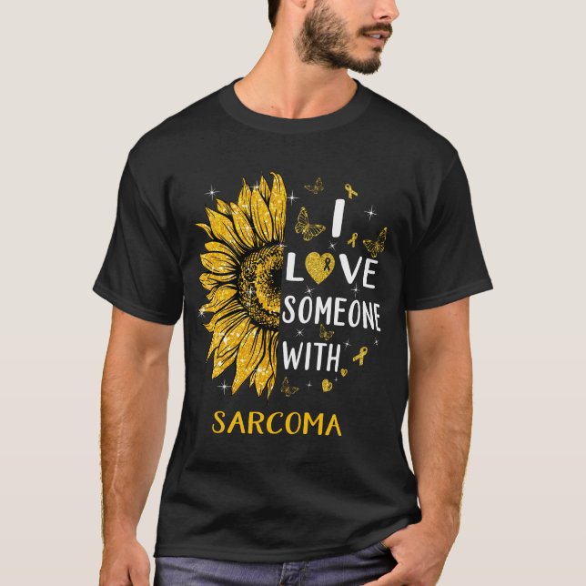 T-shirt Tournesol J'Aime Quelqu'Un Avec Sensibilisation Au (Devant)