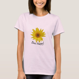 T-shirt Tournesol jaune avec abeille à miel