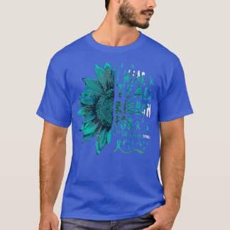 T-shirt Tournesol Je porte du ruban Turquoise pour la sens