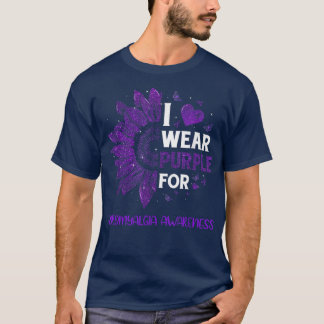 T-shirt Tournesol Je Porte Ribbon Violet Fibromyalgie Laur
